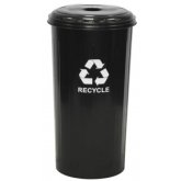 WITT Recycled Steel Recycling Receptacle w/ Drop Lid - 20 gallon, Black
